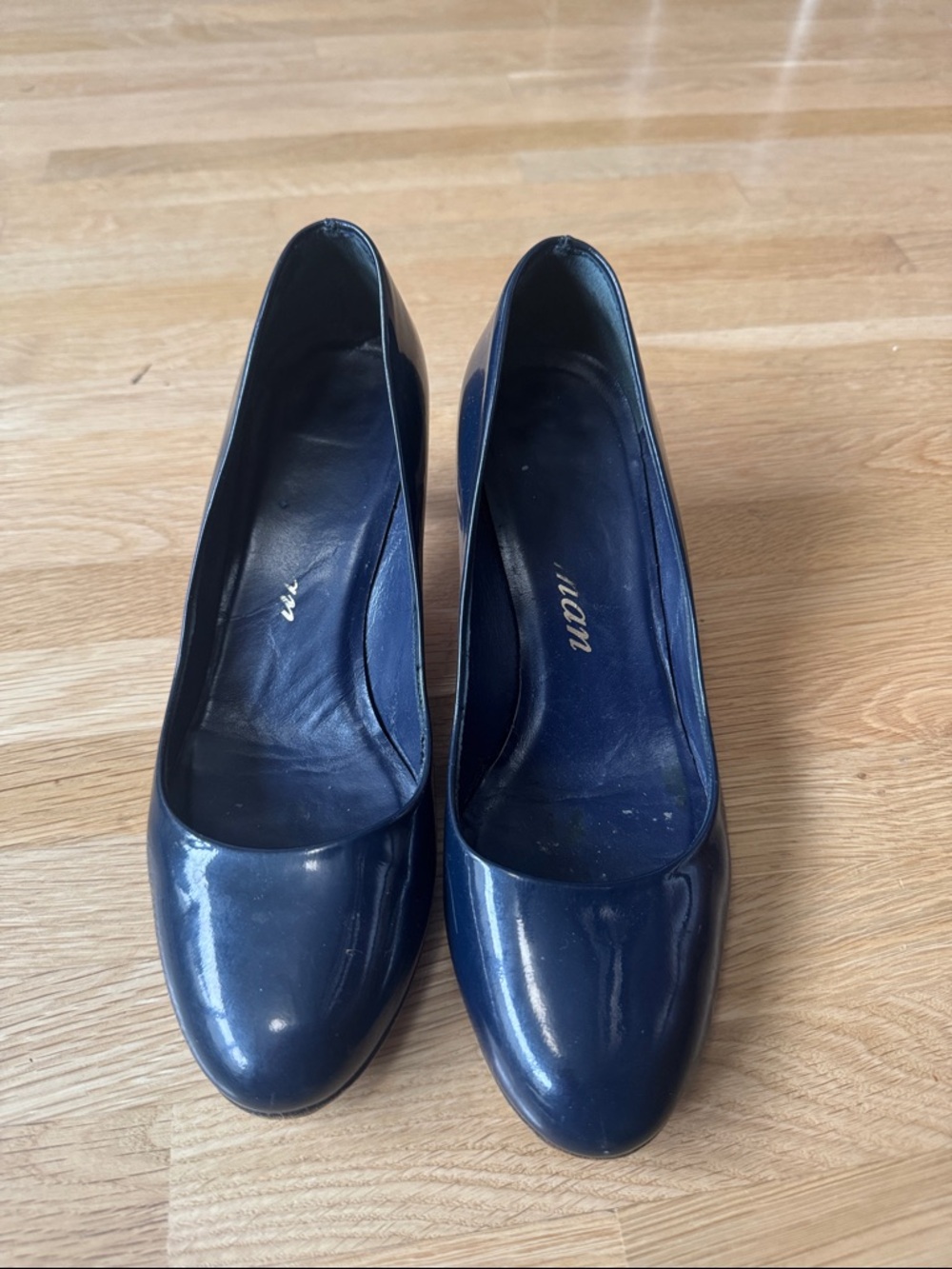 Delman Classic Navy Patent Women's Pumps
